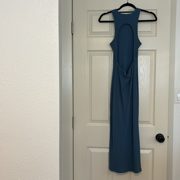 NWOT Reformation Blue Candice Knit Midi Dress - Picture 6 of 7
